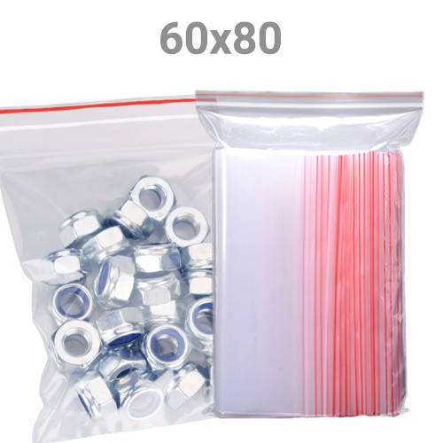 

Зип пакеты Zip Lock / пакет с замком - 60*80 мм, 100шт, Прозрачный