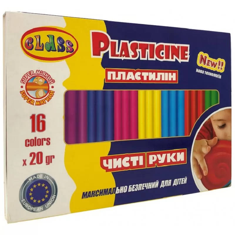 

Пластилін Class Чисті руки 16 кольорів 320 г, Разные цвета