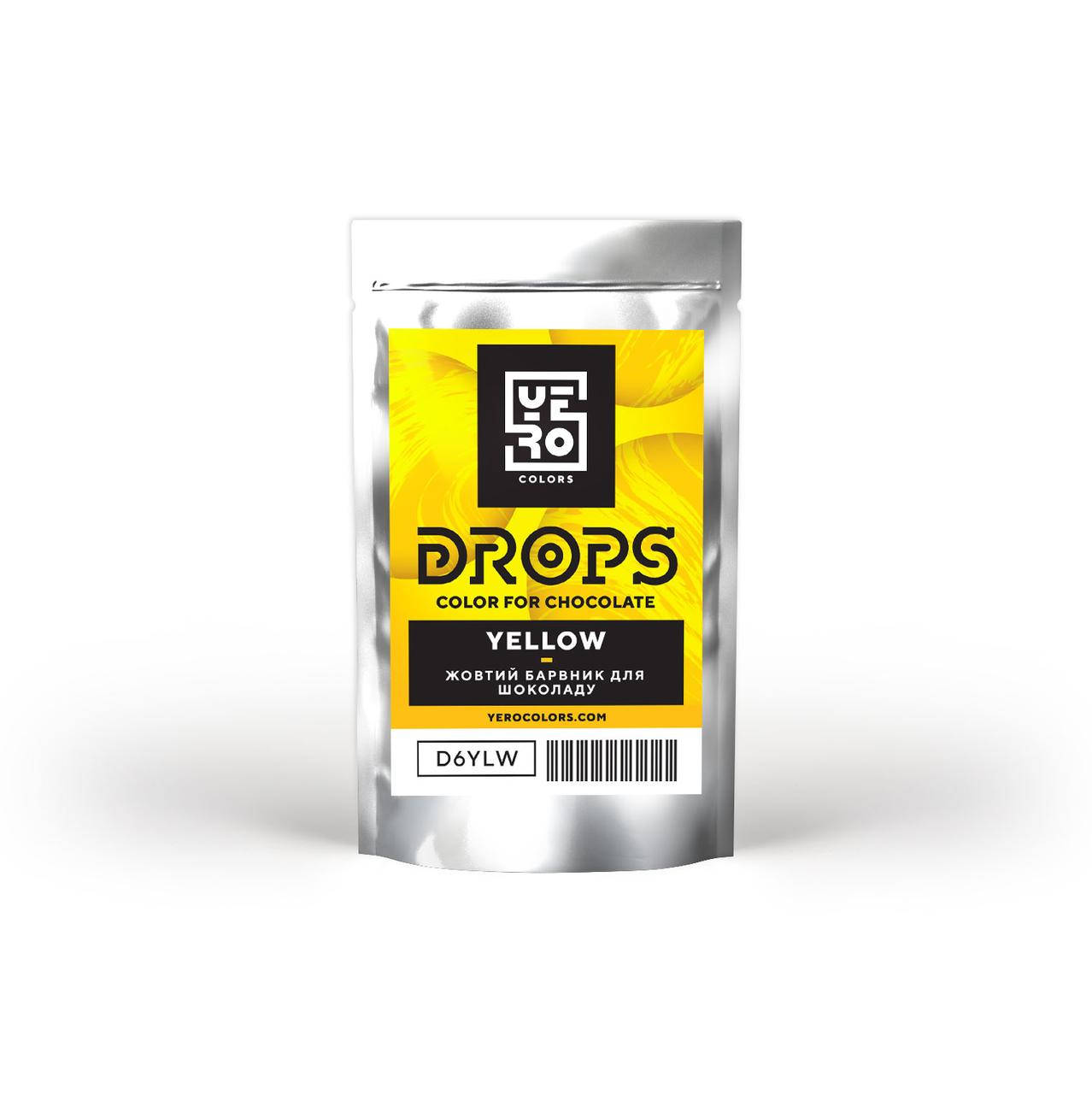 

Краситель для шоколада желтый (в дропсах), YERO Colors