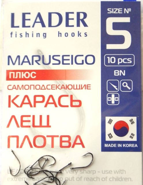 

Крючок самоподсекающий Leader Maruseigo BN №9