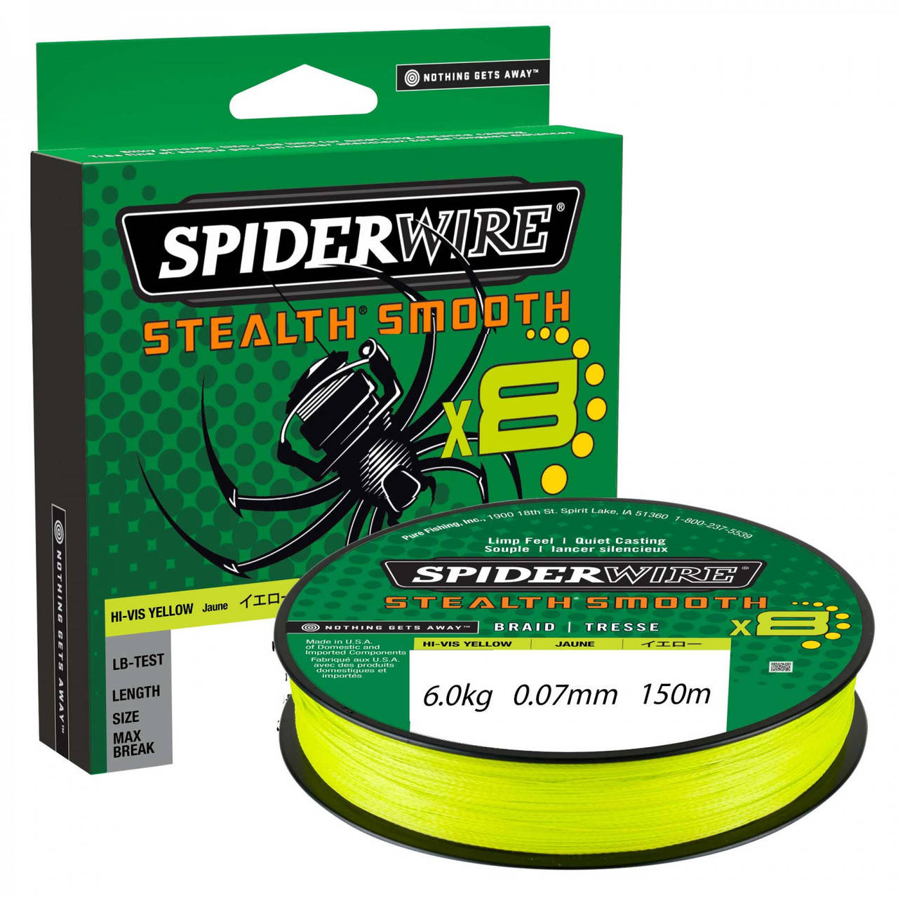 

Шнур Spiderwire Stealth Smooth 8 Yellow 150 m & 300 m Spools original USA, Желтый