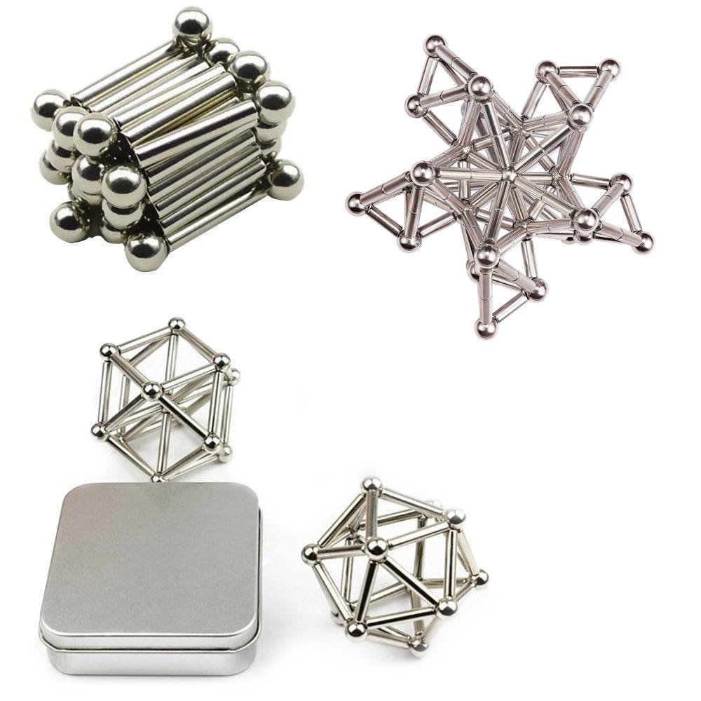 

Магнитный конструктор детский Neocube Buckyballs & Buckybars 63 детали неокуб бакибарс Серебристый FED