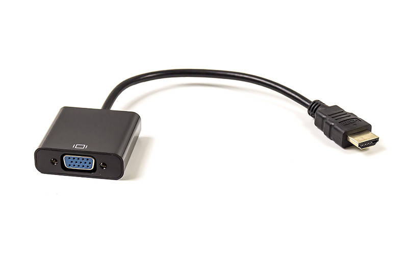 

Кабель-переходник PowerPlant HDMI - VGA, 0.15м, позолоченные коннекторы, черный
