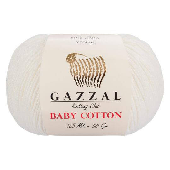 

Пряжа из хлопка Gazzal Baby cotton 3410 белый (Газзал Беби Коттон)