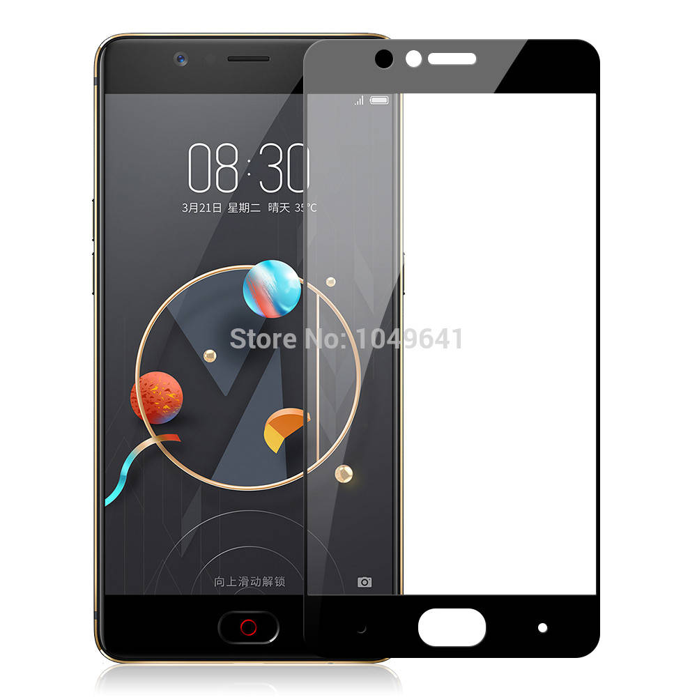 

Премиум закаленное стекло GerTong для ZTE Nubia M2 / NX551J / Есть чехлы / Черный