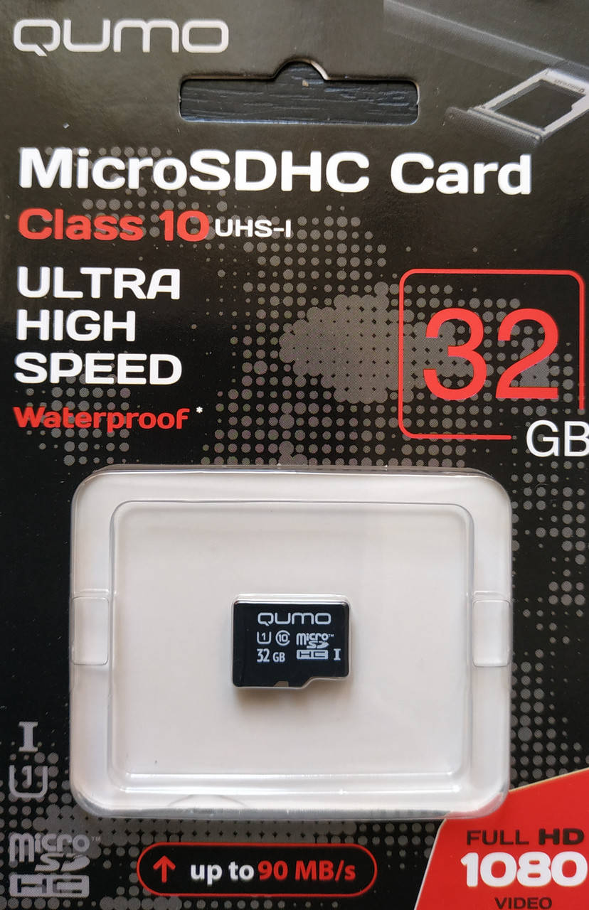 

Карта памяти микро SDHC Qumo 32 гб класс 10 UHS- 1 без адаптера