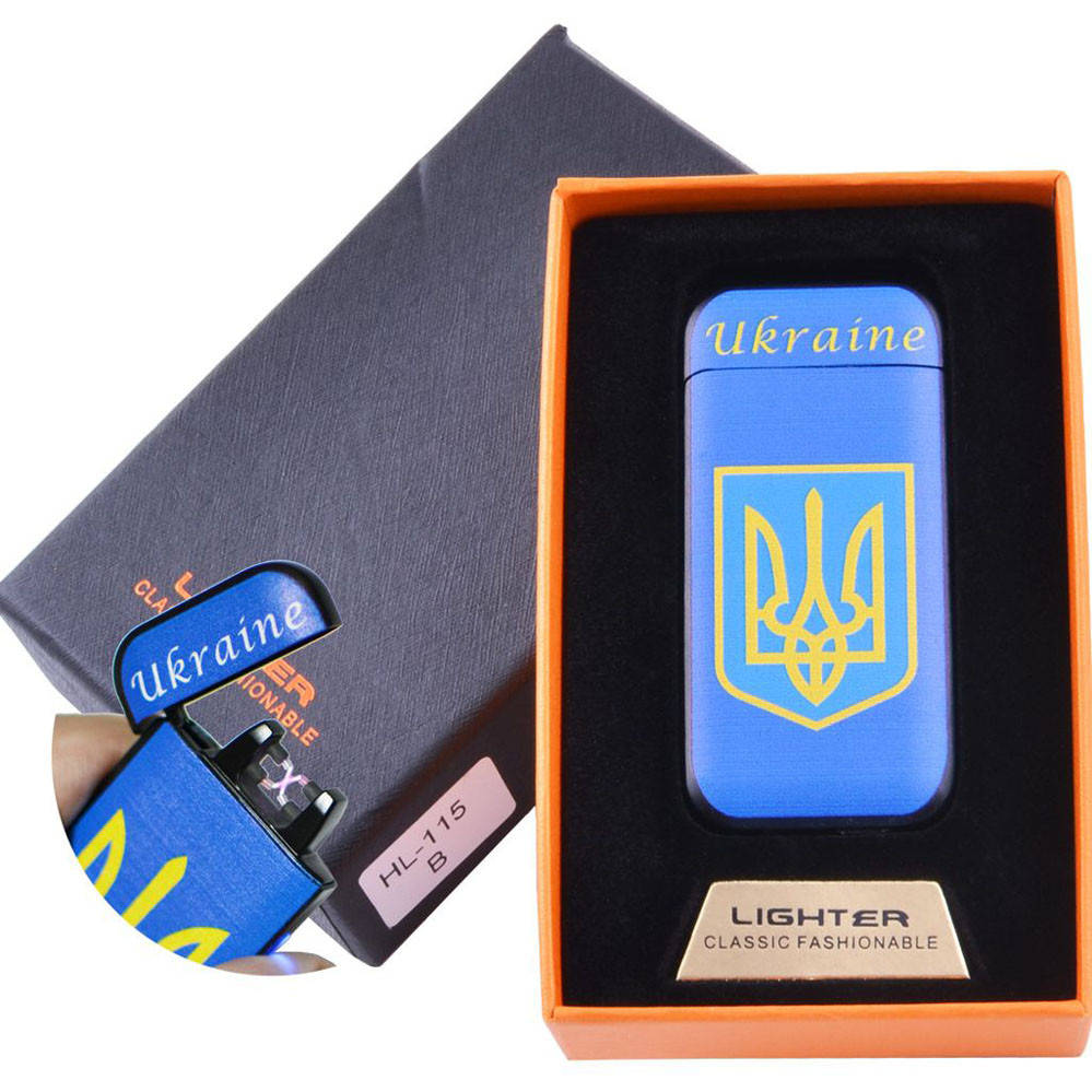 

Электроимпульсная USB зажигалка принт Ukraine HL115 перекрестная молния