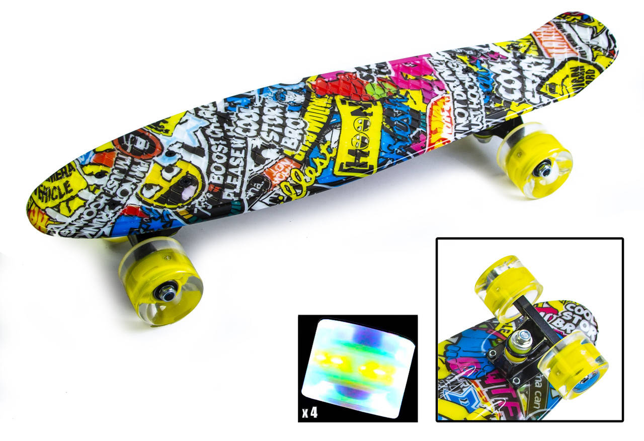 

Penny Board Inscription Светящиеся колеса., Желтый