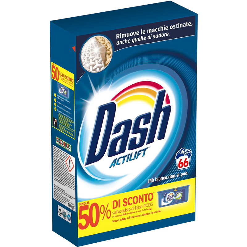

Порошок для стирки универсального белья Dash Actilift 66 стир