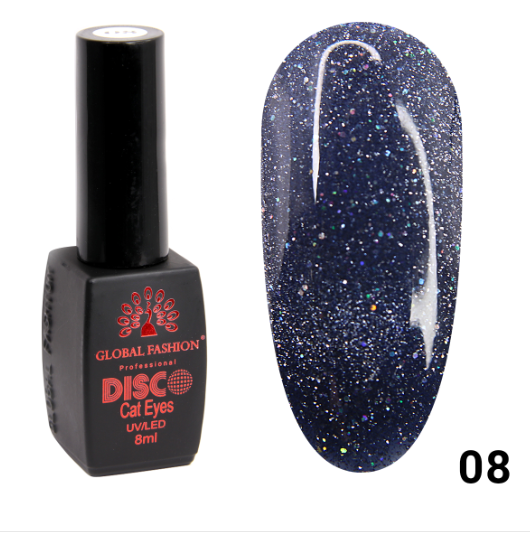 

Гель-лак светоотражающий Disco Cateyes GLOBAL FASHION 08