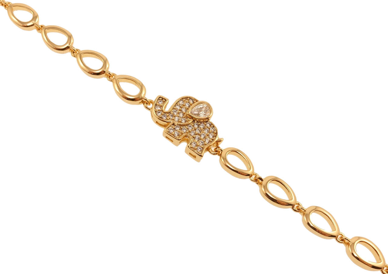 

Браслет Xuping Позолота 18K "Капельки вставка слон" длина с доп.замком 17,19см х 5мм