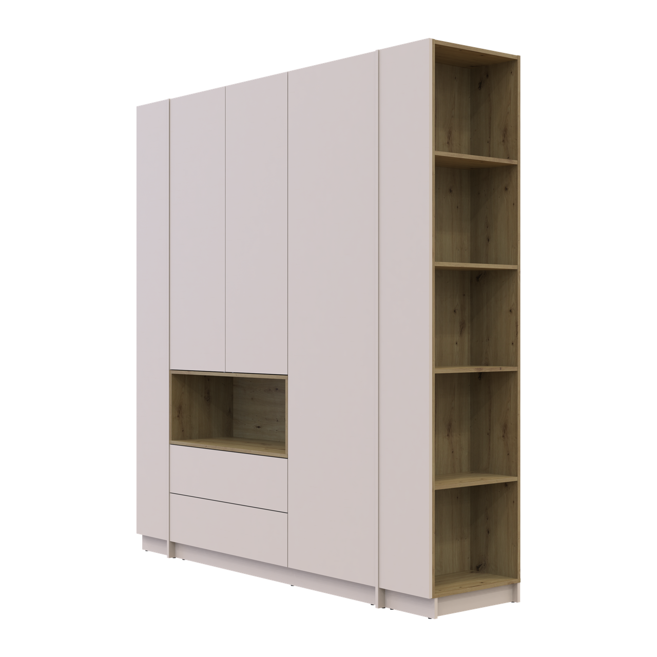 Шафа для одягу з нішею та етажеркою Doros Дейл Кашемір/Дуб Артізан 3 ДСП 178х52х220 (44900338) 5