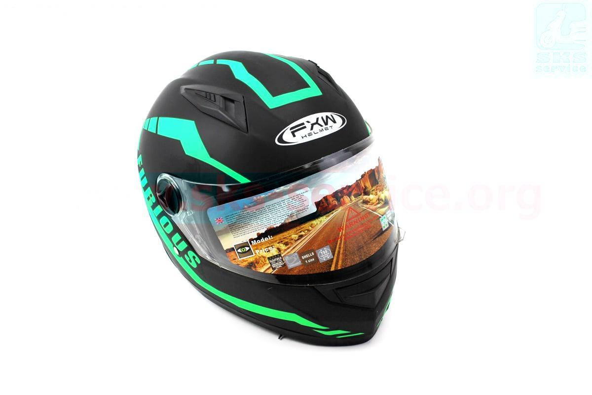 

Стильный шлем черно зеленый матовый размер S 55-56 см, Зелёный