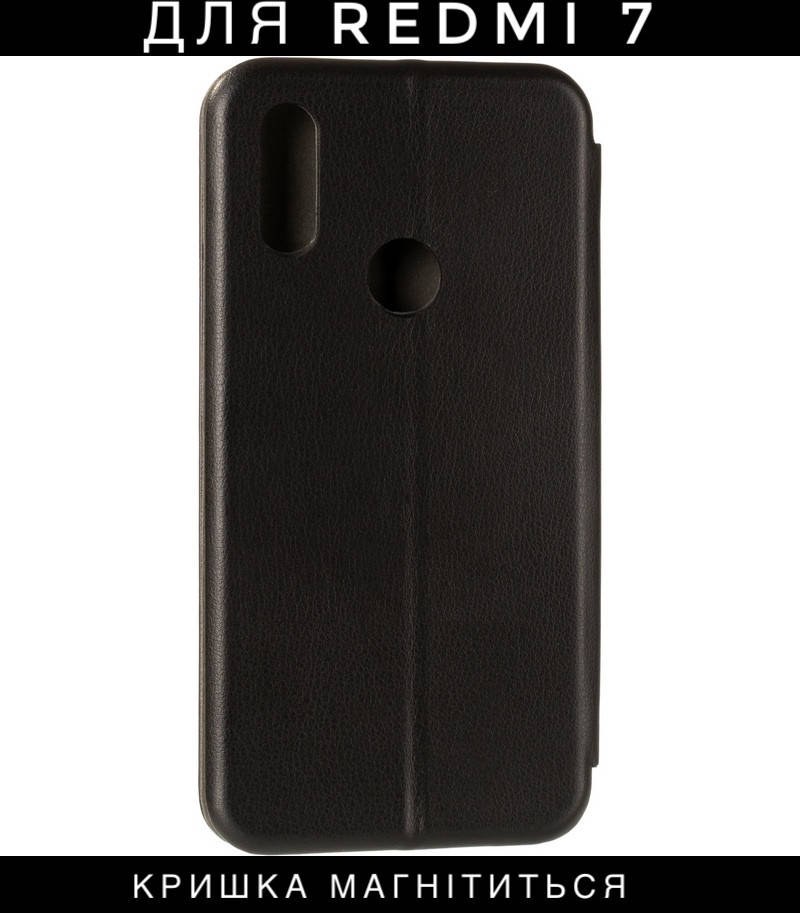 

Чехол книжка для Xiaomi Redmi 7 (редми 7) черный чохол книжка с функцией подставки