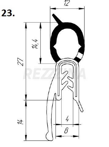 

Уплотнитель армированный для проема двери