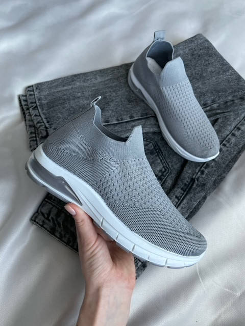 

Женские кроссовки, сетка лето, серые (на шырокую ногу). 40, Серый