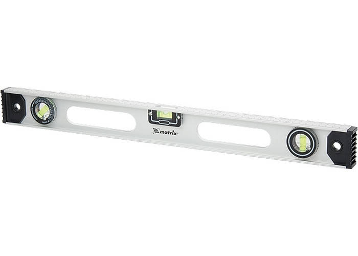 

Уровень алюминиевый Рельс 1000 мм 3 глазка 1 поворотный MTX 340299