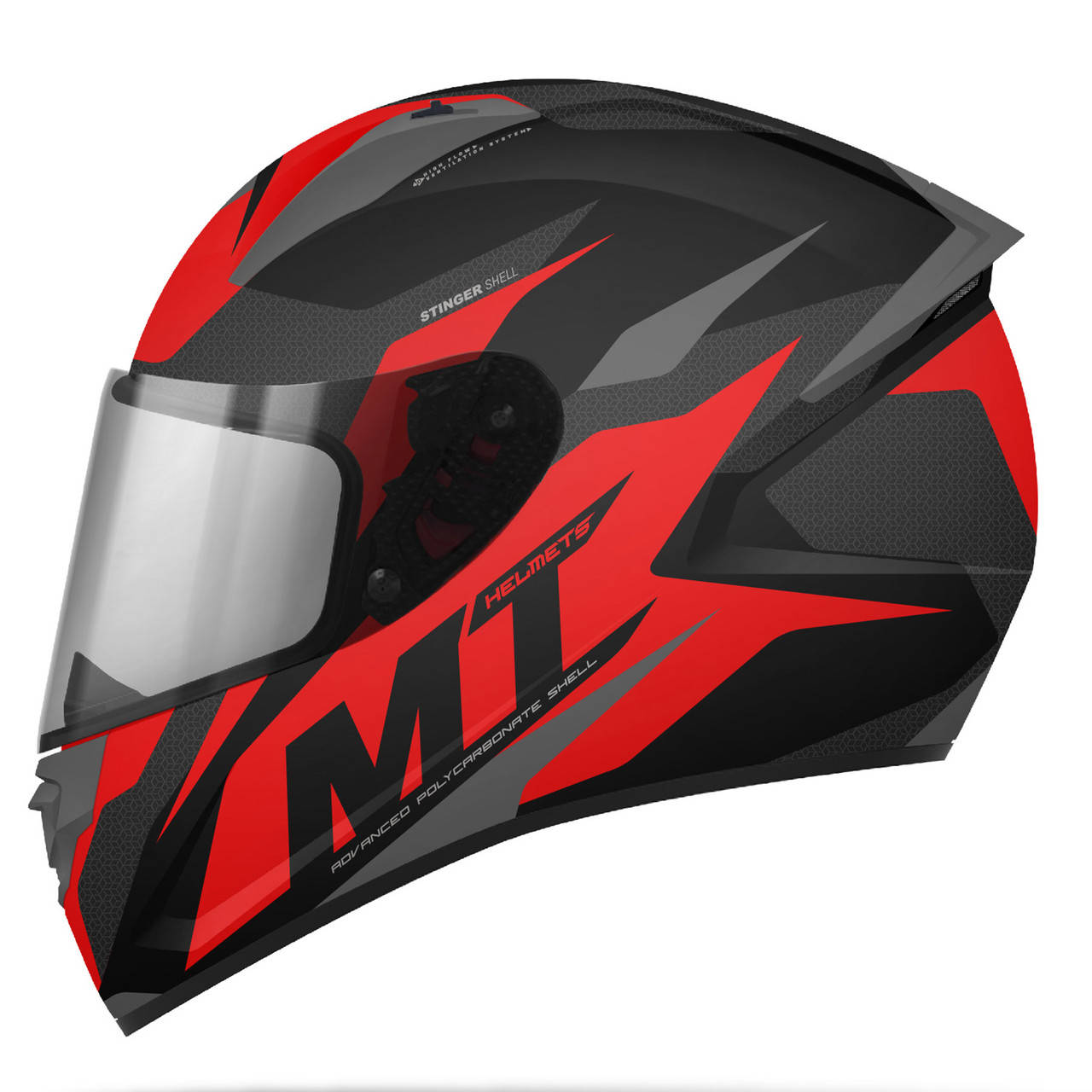 

Мотошлем MT STINGER Brave Matt Red, Красный