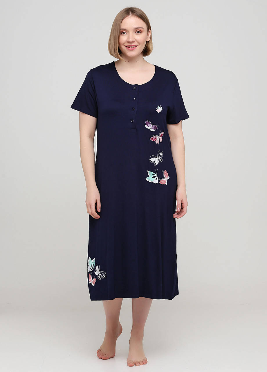 

Темно-синее домашнее платье с надписью 5XL