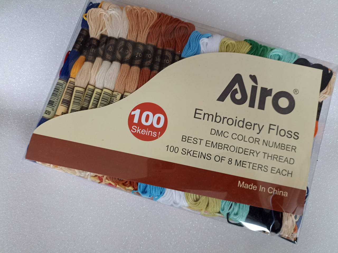 

100шт по 8м нитки мулине для вышивания Airo набор, Разные цвета