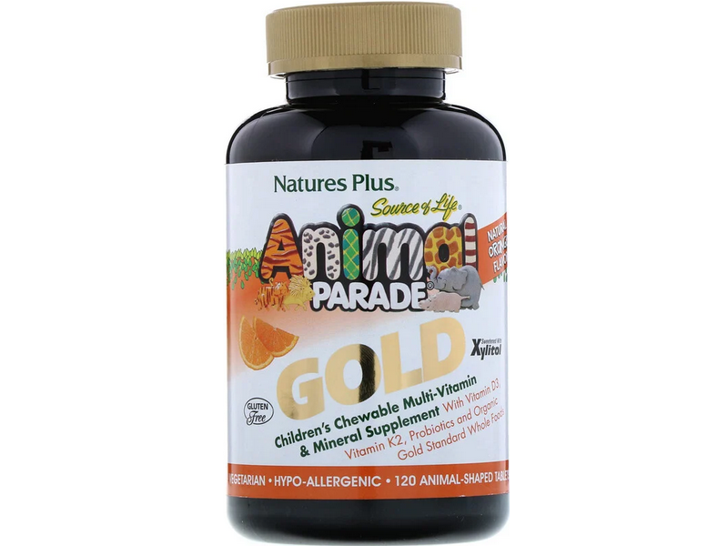 

Витамины для детей, Children's Multi-Vitamin, Natures Plus, Animal Parade, вкус апельсина, 120 таб.