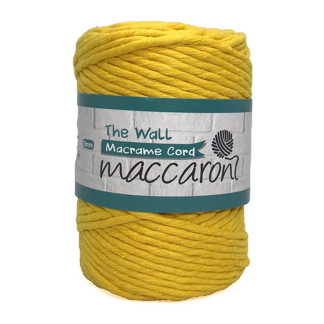 

Эко Хлопковый Шнур Macrame Cord The Wall Maccaroni 5 mm , желтый