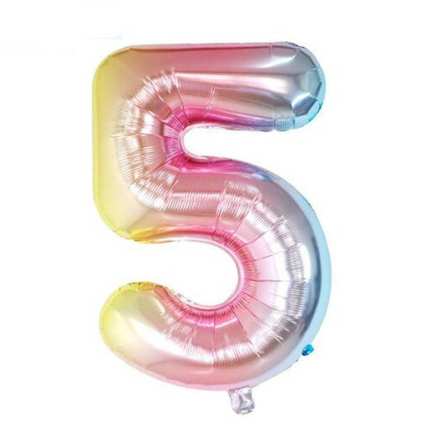 

Фольгированная цифра Slim STAR градиент цветная "5" 30 "(76см) в упаковке