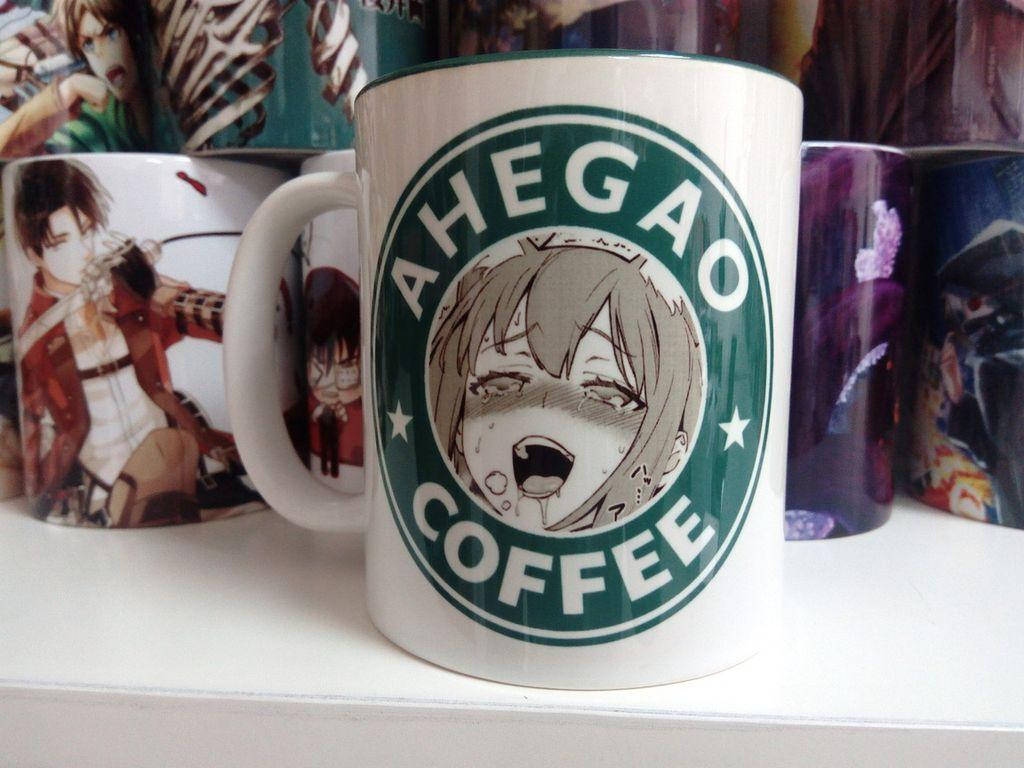 

Кружка с принтом «AHEGAO COFFEE» Чашка c аниме, Белый