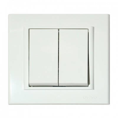

Вимикач двоклавішний білий OVIVO MINA