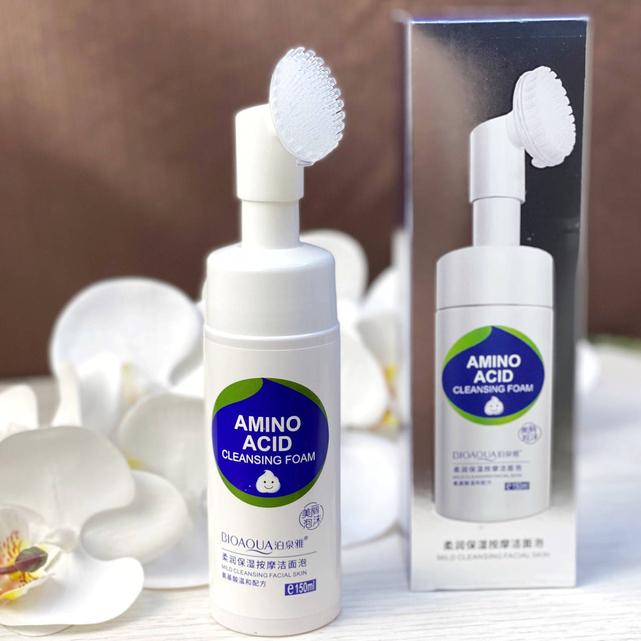 

Массажная мус-пенка для умывания со щеточкой Amino Acid Cleansing Foam BIOAQUA 150мл