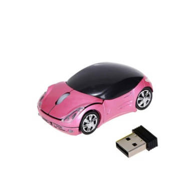 

Мышка машинка оптическая беспроводная компьютерная Mouse Car розовая, Розовый