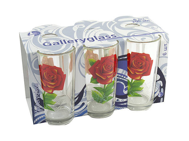 

Набір стаканів скло "Vaise des fleurs" (6шт) 200мл mix №05с1256/2684/3745/Галерея/(6)