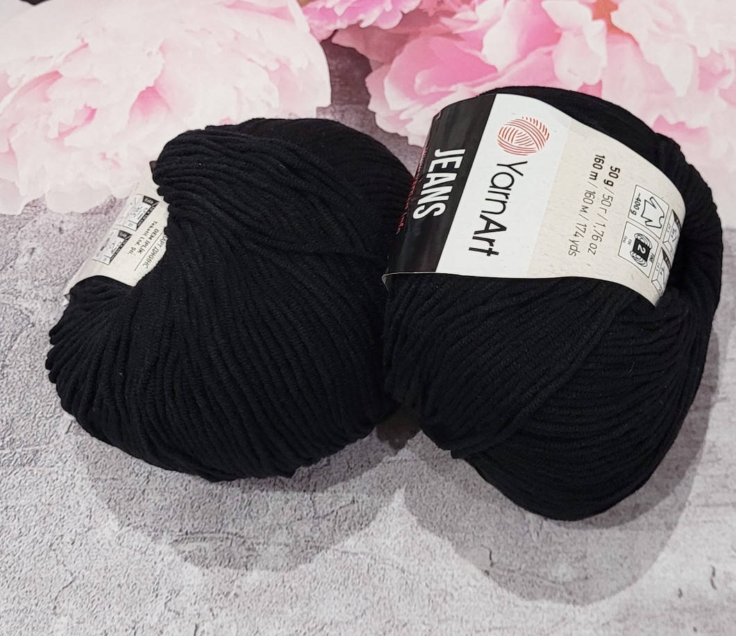 

YarnArt Jeans №53 чорний, Черный