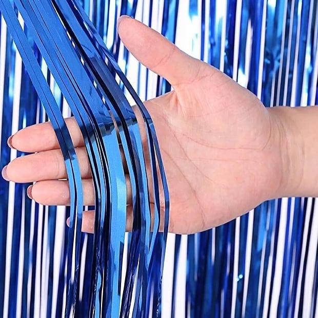 

Декоративная шторка для фотозоны - синяя 1х2м, Синий