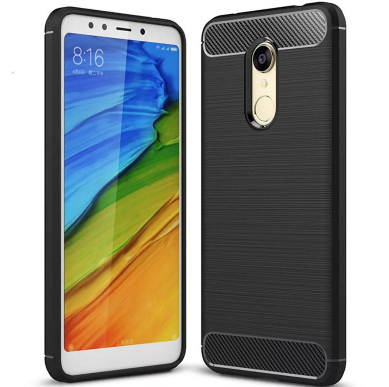 

Чехол Carbon Fiber для Xiaomi Redmi 5 Plus, Черный