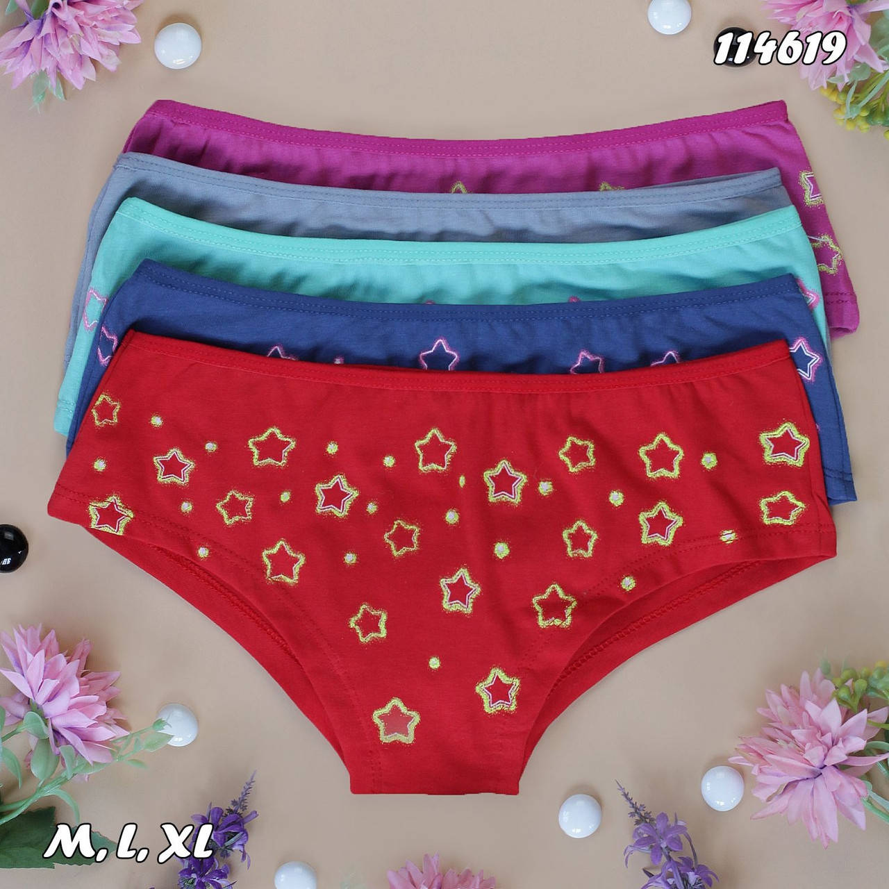 

Трусы шортики женские Nicoletta Турция M, L, XL 5 шт., Разные цвета