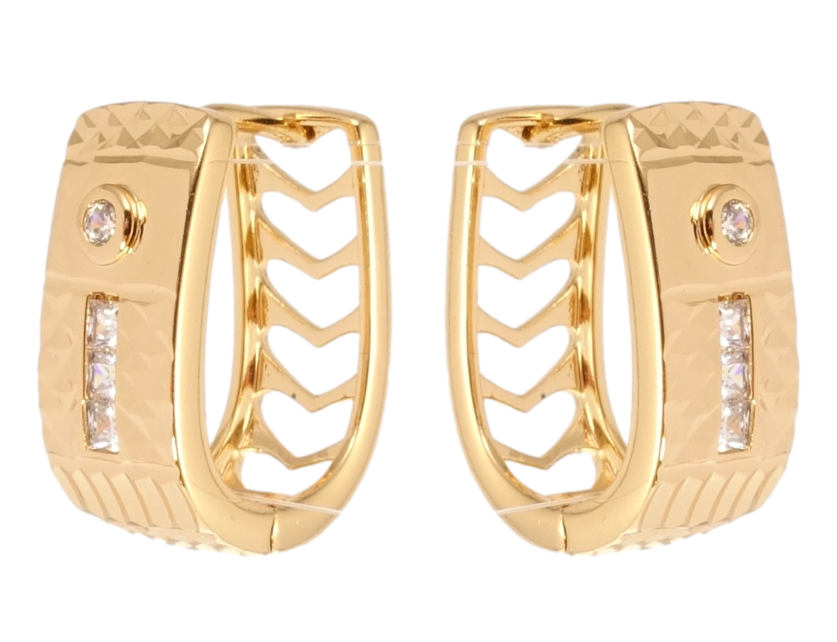 

Серьги Xuping Позолота 18K колечки "Орнамент с цирконием"