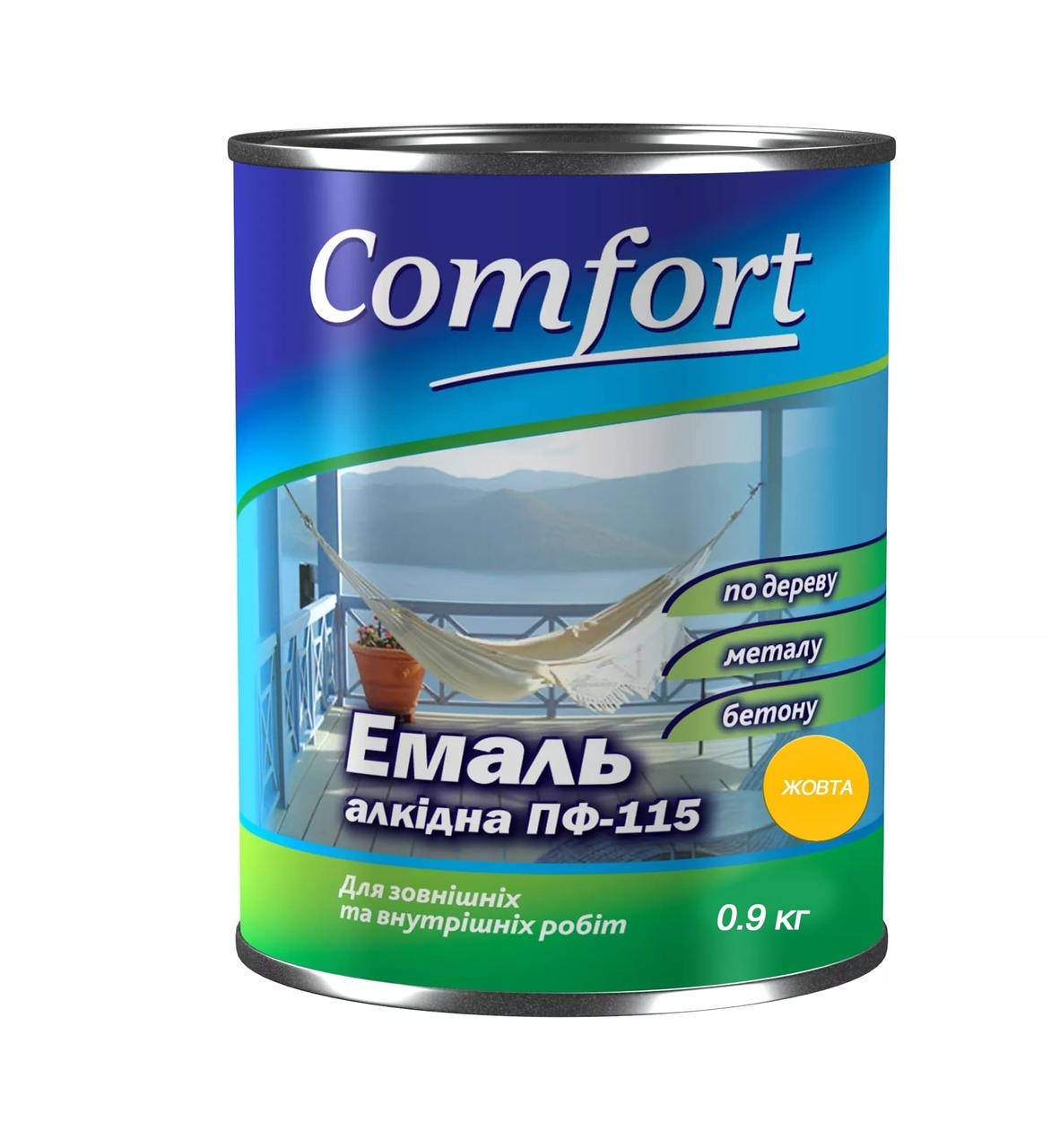 

Емаль алкідна ПФ-115 Comfort жовта глянцева 0.9 кг
