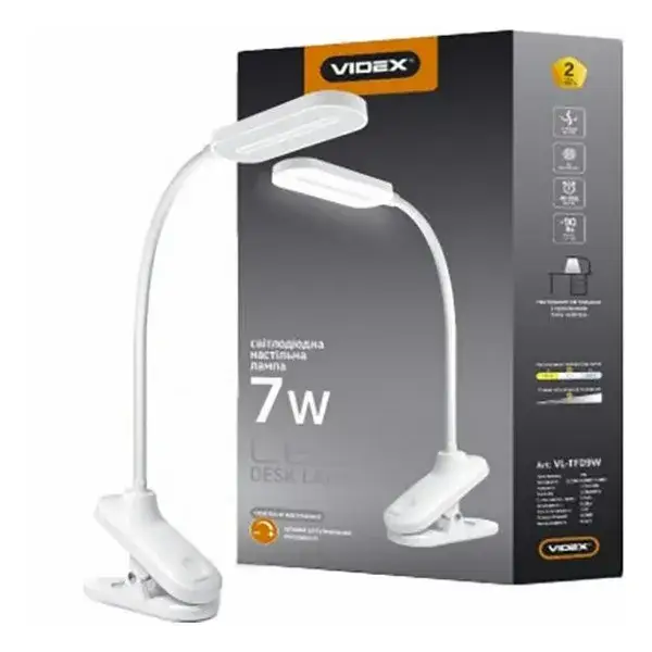 

Настольный светильник Videx VL-TF09W White 7W, 3000-5500K, 220V