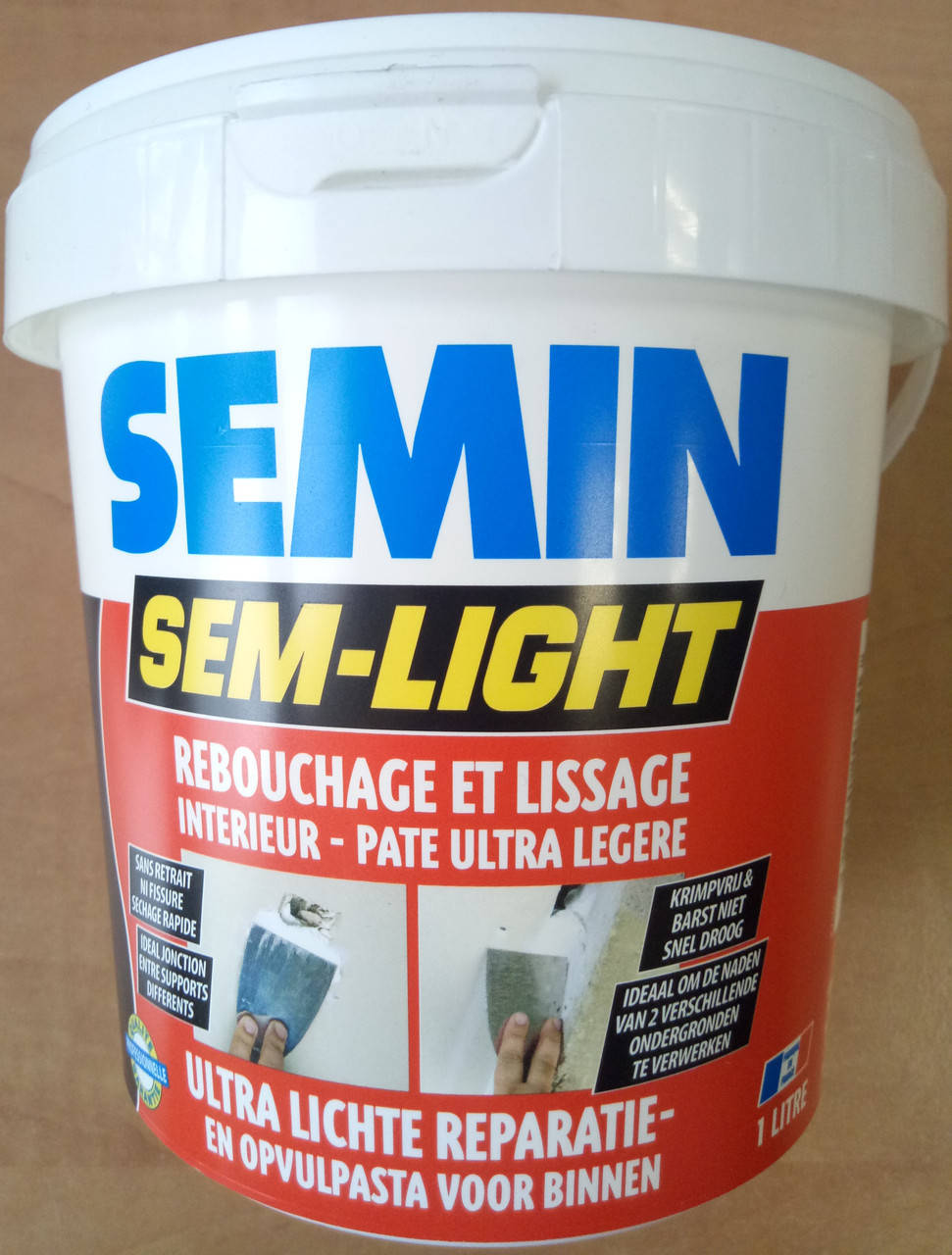 

Готовая суперлёгкая шпаклёвка Semin (Семин Сем-Лайт) SEM-LIGHT (ведро 1 л.), Белый