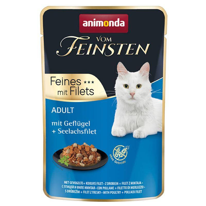

Animonda vom feinsten adult Влажный корм для котов птица и филе сайды 85г (пауч)