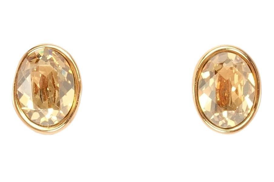 

Серьги Xuping Позолота 18K с кристаллами Swarovski гвоздики "Песочный овальный кристалл в ободковой оправе"