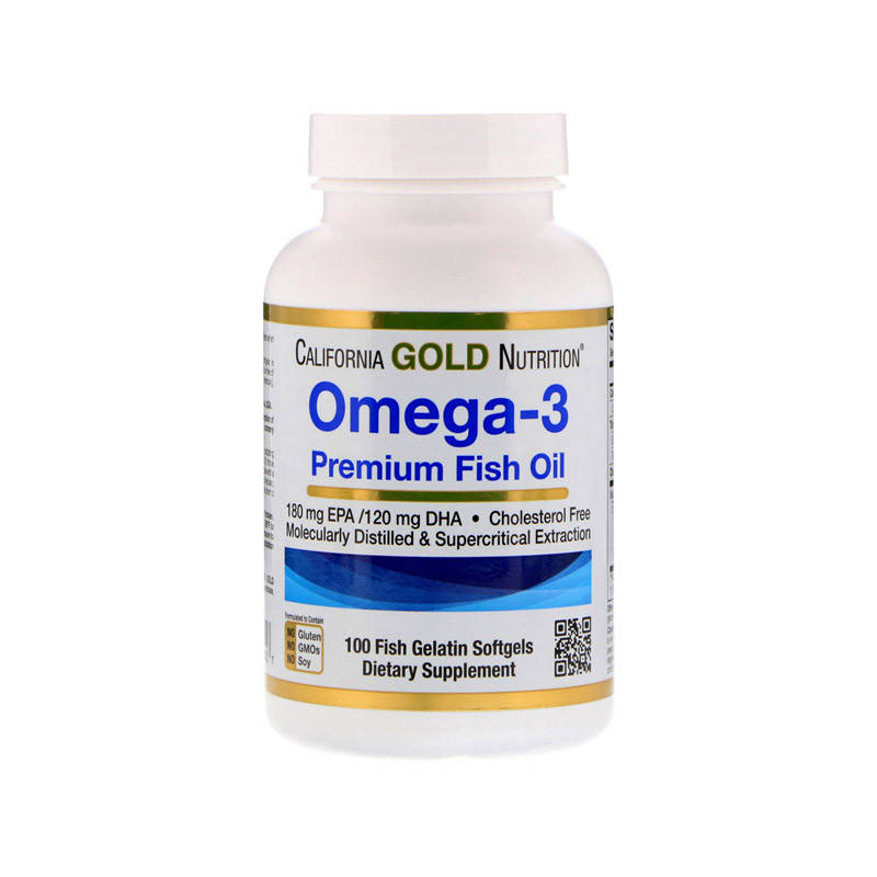 

California Gold Nutrition, Рыбий жир Omega-3 Premium Fish Oil, 100 капсул, 100 капсул