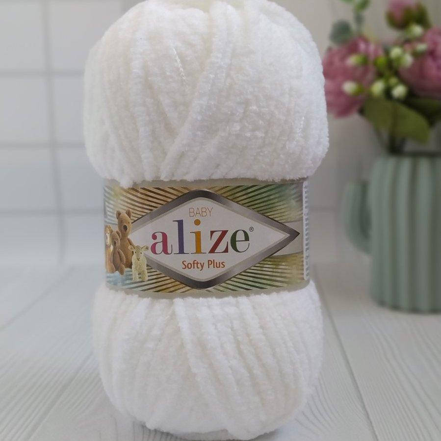 

Alize softy plus №55 білий, Белый