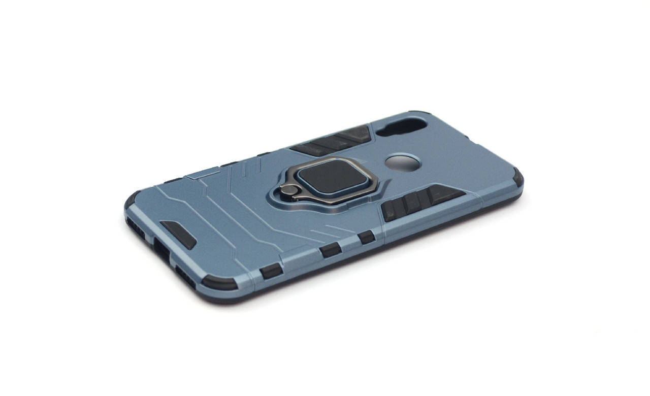 

Бронированный чехол для Huawei Honor 8A с кольцом Navy Blue (Хонор 8А), Серый