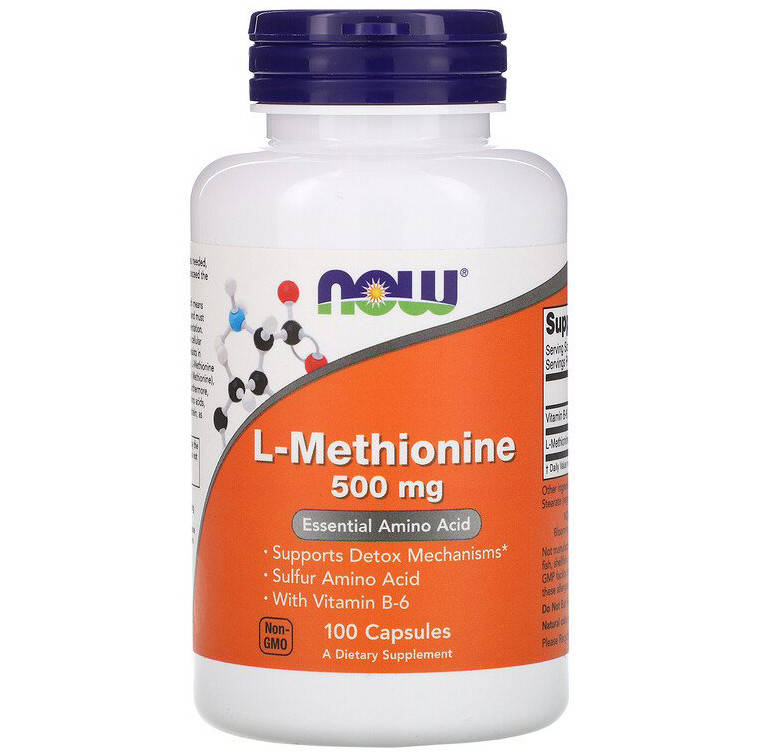 

L-Метионин NOW Foods "L-Methionine" поддержка печени, 500 мг (100 капсул)