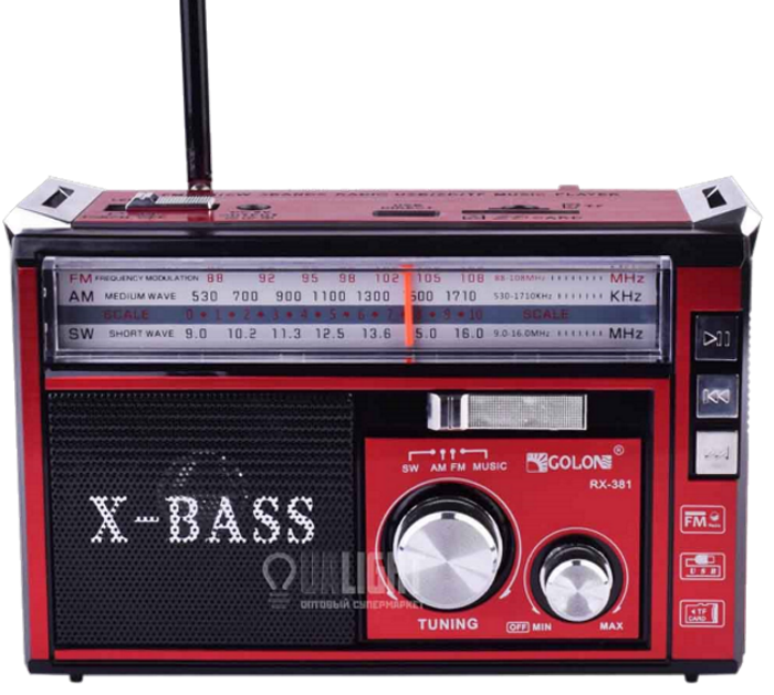 

Радиоприемник с фонарем Golon RX-381 - Радио с MP3, USB/SD и LED фонариком (b296)
