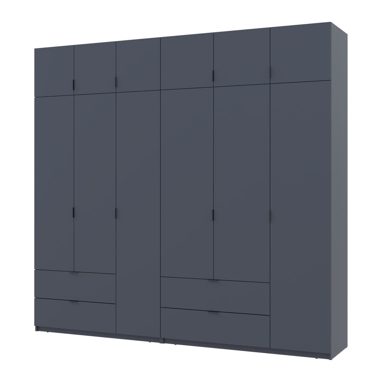Розпашна Шафа для одягу Doros Лукас Графіт 3+3 ДСП 255х50х240 (42005113)