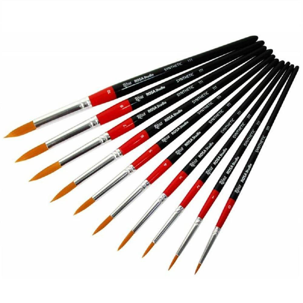 

Пензель круглий, Руда синтетика 111, №1, коротка ручка, Rosa Studio