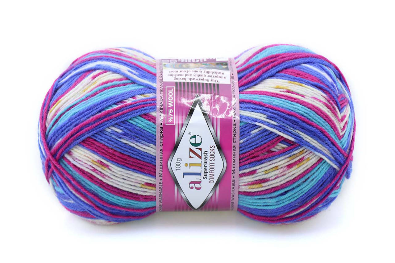 

Alize Superwash, №7654, Секционное крашение